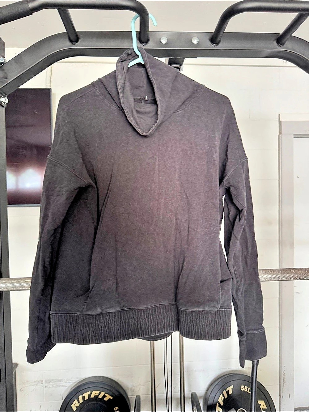 lululemon Ribbed Funnel Neck Pullover Women's Black Jacket
